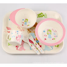 (BC-MK1005) Fashinable Design Reusable Melamine 6PCS Kids Cute Dinner Set